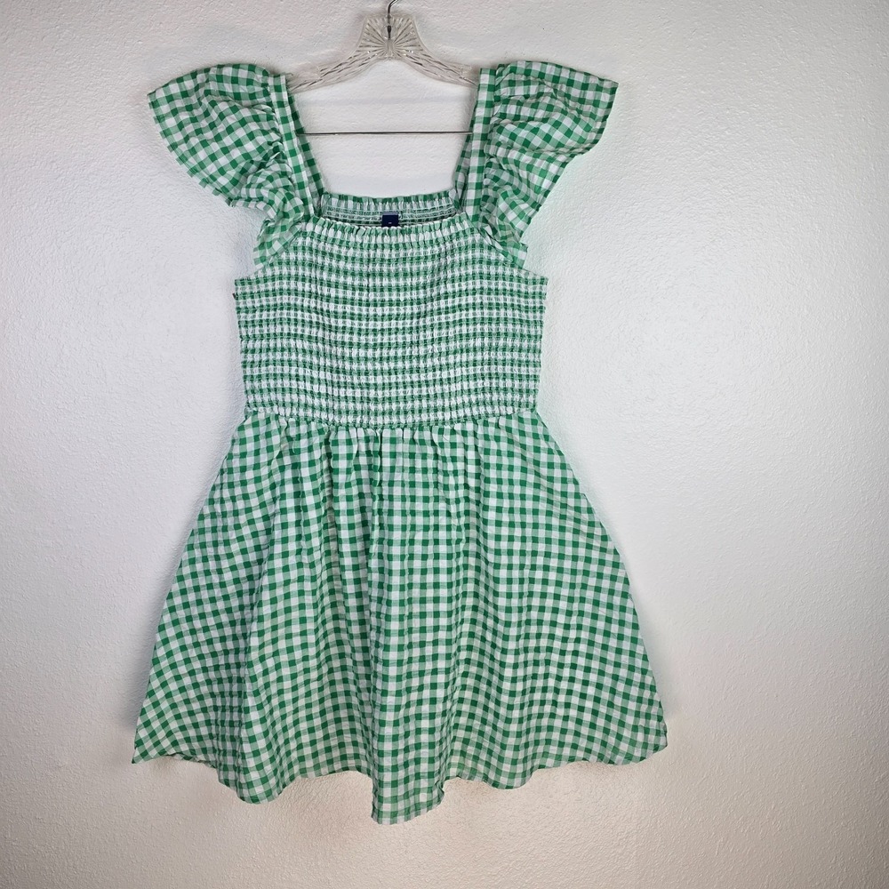 Old Navy Green White Gingham Flutter Sleeve Dress Size M Cottagecore Picnic